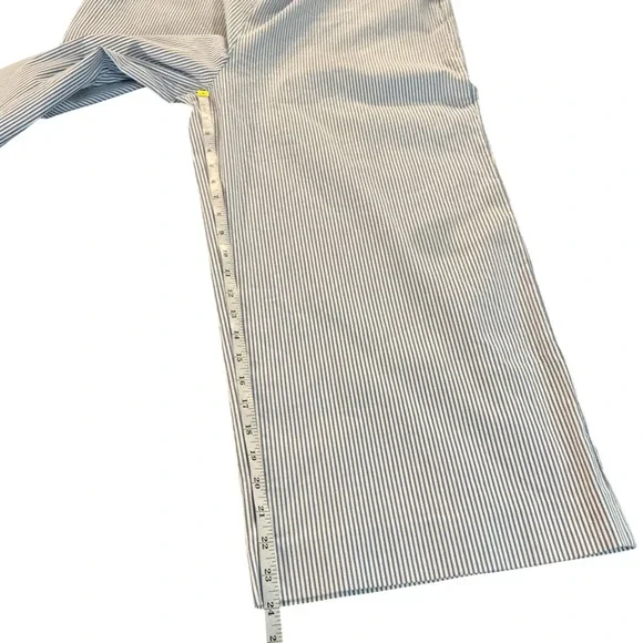 Chicos Perfect Stretch Wide Crop Pants Blue White Stripe Size 3 US 16 NEW - Picture 7 of 8